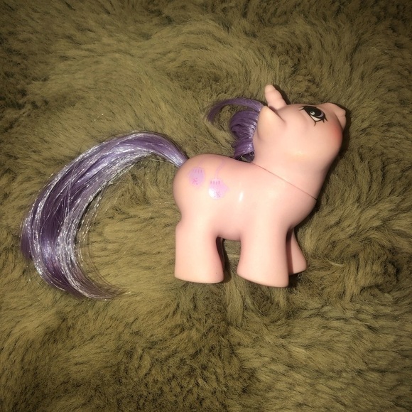 vtg 80s My Little Pony MLP “Baby Snookums” Pink Purple Mittens Image Rump - Picture 2 of 6